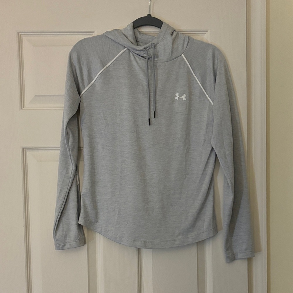 Under Armour Light Gray Hooded Long Sleeve Shirt